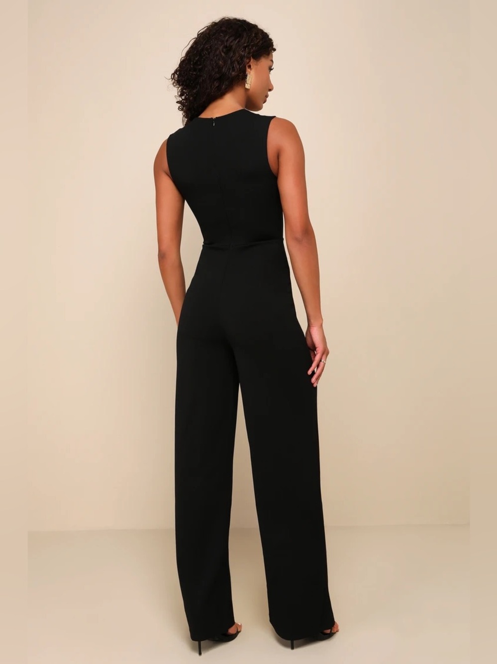 New Lulus Enticing Endeavors Black Jumpsuit Small - Picture 2 of 9